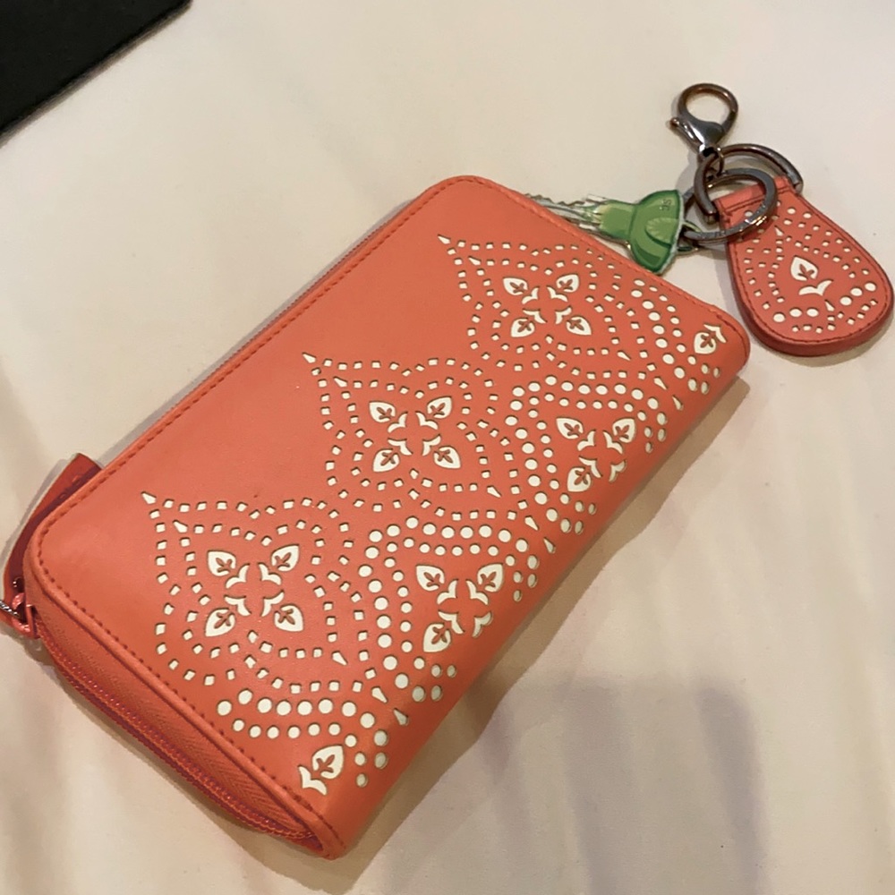 Vera Bradley Wallet and Key Fob - Coral Lace